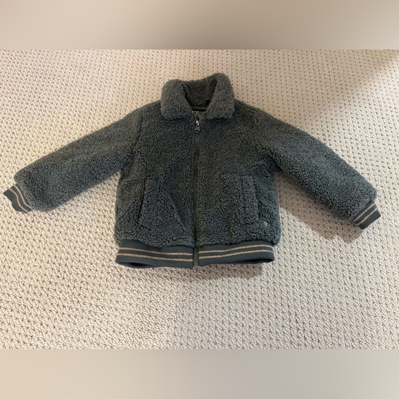 Toddler Sherpa Jacket sz 2yrs. Khaki w/rosegold trim. New without tags. - Picture 1 of 9